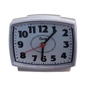 Equity 33100 Electric Analog Alarm Clock with White Case & Lighted Dial Retro US - Picture 1 of 6