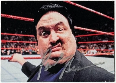 Paul Bearer signed 1999 Comic Images WWF SmackDown On Card Auto #38- COA (WWE) - Image 1 of 2