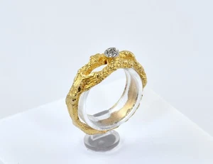 Lapponia Diamant Ring 750/000 18 K Gelbgold 1 Brillant 0,02 ct - Bild 1 von 6