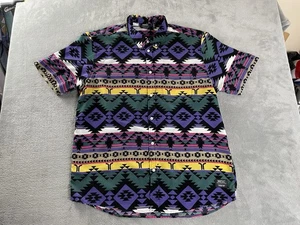 WESC Adult Colorful XL Aztec Geometric Bold Button Up Shirt Rodeo Cowboy Western - Picture 1 of 17