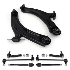 Front Lower Control Arms + Tie Rods + Sway Bar Links For 2007-2012 Nissan Sentra - Picture 1 of 12