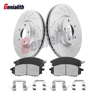 12.6'' Front Drilled Brake Rotors & Pads for INFINITI G37 G35 M35 Nissan 370Z Foto 1 de 4