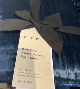 West Elm üppiger Crinkle Samt F/Q Bettbezug neu Regalblau neu Full/Queen - Bild 1 von 3