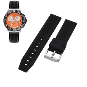 22 mm Schwarz Kautschuk Uhrenarmband für Tag Heuer Formula 1 BT0717 CAH1113 - Bild 1 von 6