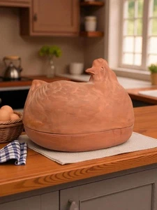 Vintage Terrakotta Hähnchen Backstein Ofen Auflaufform entworfen von Fritz Steller - Bild 1 von 20