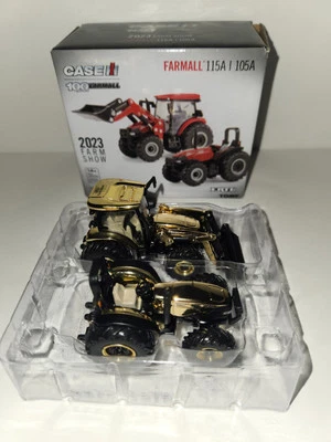 Gold Chrome Chase 1/64 Case IH Farmall 115A & 105A 2023 Farm Show ZFN44308-CHASE - Image 1 of 2