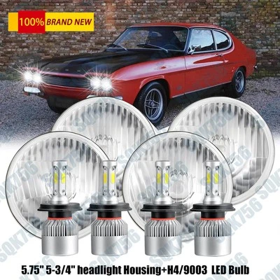 4pcs Round 5.75" 5-3/4" LED Hi/Lo Headlights For Ford Gran Torino 1972-1976 - Image 1 of 4