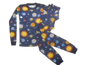 HANNA ANDERSSON ORGANIC COTTON  SPACE  LONG JOHNS PAJAMAS  150  US 12 - Picture 1 of 5