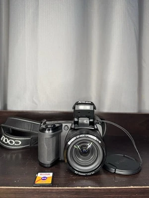 Nikon COOLPIX L105 12.1MP Digital Camera W/SD Card Tested Black - Image 1 of 4