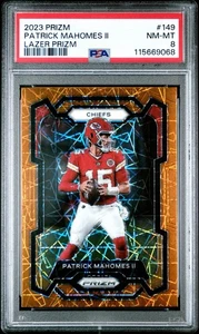 2023 Orange Lazer Prizm #149 Patrick Mahomes II Kansas City Chiefs NFL PSA 8 - Picture 1 of 3