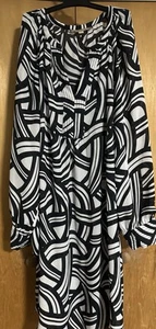 Banana Republic Damen Kleid Größe 10 Geometrisches Muster Langarm Transparent Leicht Vintage - Bild 1 von 6