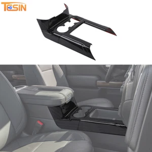 Black Wood Center Console Gear Shift Panel Cover Trim for Chevy Silverado 2019+ - Picture 1 of 10
