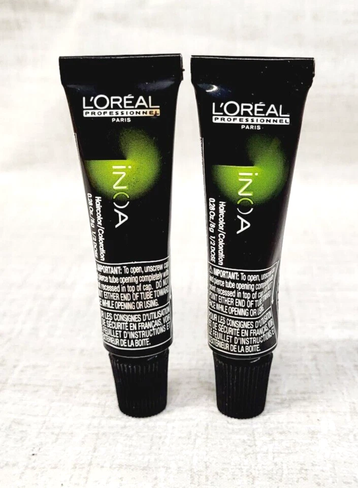 Tinte permanente para color de cabello L'oreal INOA sin amoníaco 2 tubos de 0,28 oz ~ 6,53 ~ NUEVO Foto 1 de 1