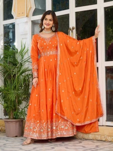 New Presenting American Silk Top And Bottom With Dupatta For Wedding Wear - Picture 1 of 14