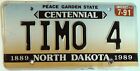 North Dakota Nd Centennial Vintage Vanity License Plate Tag 1889 1991 Timo 4  S
