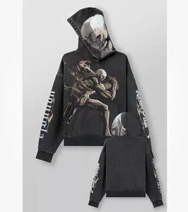 YOUNGLA X AOT©️ Attack On Titan Pullover Felpa con Cappuccio Grande TITAN CORAZZATO Nero Nuovo - Foto 1 di 7