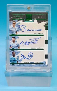 2023-24 Impeccable Manchester City Džeko Agüero Wright-Phillips TRIPLE Auto 1/3 - Picture 1 of 2