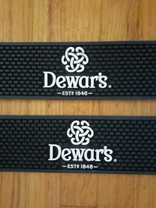 2er Set Dewars Scotch Rail Runner Bar Tropfmatte schwarz Barmatte - Bild 1 von 3