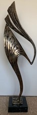 Large Contemporary Modernist Curtis Jeré Abstract Wave Metal Sculpture Art 90s