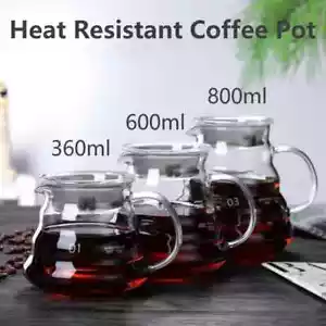 Cafetera resistente al calor hervidor de agua de vidrio transparente olla para compartir con tapas café espresso - Imagen 1 de 14
