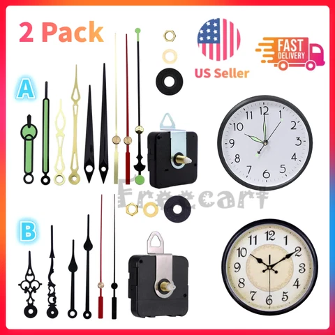 2PCS DIY Tool Quartz Wall Clock Movement Mechanism Hand Replacement Motor Repair Cover