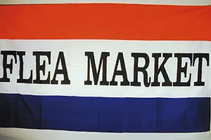 BANDERA DEL MERCADO DE PULGAS #035 banderas publicitarias tienda banners 3 x 5 letreros intercambio conocer nuevo - Imagen 1 de 1