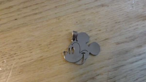 MICKEY MOUSE STAINLESS NECKLACE CHARM , NO CHAIN - Picture 1 of 3