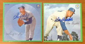 Rare Sandy Koufax and Don Drysdale Hand Signed 1964 Acuravision Baseball Records - Picture 1 of 4