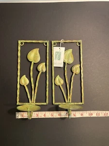 Juego de candelabros vintage de apliques de pared Dennis East 2002 metal verde - Imagen 1 de 10