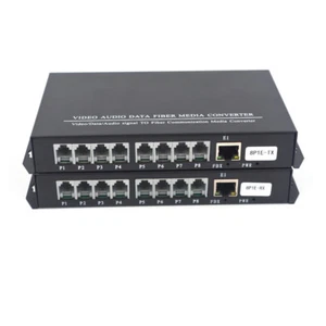 8 Channels PCM Voice Telephone Tel over Fiber Optic Converters 100M Ethernet SC - Foto 1 di 7