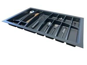 Design Besteckeinsatz BR 80 mit 13 Fächern für 80er Schubkasten, dunkelgrau  - Bild 1 von 5