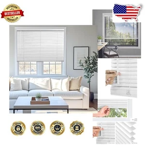 Commercial Grade Vinyl Horizontal Blinds, 17.5" W x 48" H - Durable Elegance - Picture 1 of 11