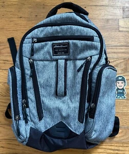 EDDIE BAUER DIAPER BACKPACK FIRST ADVENTURE GREY BLACK 11 POCKETS INSULATED BAG - Picture 1 of 10