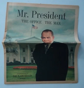 LBJ 1964 Newspaper Supplement Mr President Lyndon Johnson Cleveland Plain Dealer - Picture 1 of 3