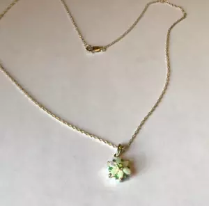 Ciondolo Opale & Smeraldo Argento Sterling su Catena - Foto 1 di 5