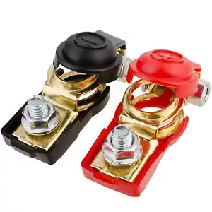 2Pc Car Battery Terminal Connector Top Post Positive Negative Heavy Duty - Picture 1 of 6