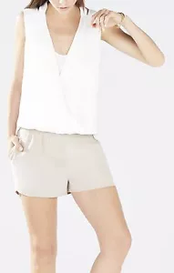 NEU BCBG MAX AZRIA WEISS NICOLETA DOPPELTE TRÄGER WICKELTOP WQR1U325/S367A GR. L - Bild 1 von 3