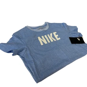 Nike Girls DriFit Short Sleeve T In Light Blue With Logo In White New With Tags - Picture 1 of 10