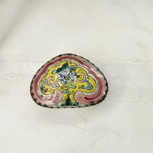 Antique Silver Trinket Box With Porcelain Top - Picture 1 of 9