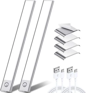 LED Motion Sensor Under Cabinet Closet Light USB Rechargeable Kitchen Lamp Strip - Picture 1 of 14