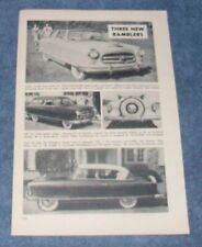 1953 Nash Rambler Cars Vintage Article "Three New Ramblers" Country Club Wagon