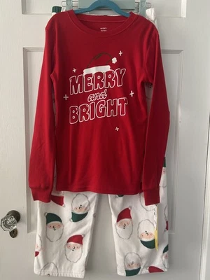 NUEVO CON ETIQUETAS ~ Conjunto de pijama de vacaciones de Navidad de 2 piezas para niños talla 14 Foto 1 de 3