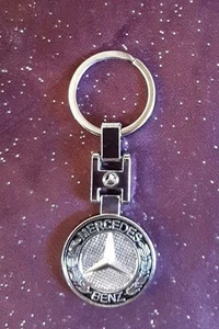 Mercedes Benz Schlüsselanhänger Schlüsselring Silbern Schwarz Metall Neu! - Bild 1 von 1