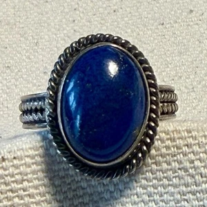 Vintage BA Suarti 925 Sterling Silver Blue Lapis Lazuli Ring Sz 7 From Indonesia - Picture 1 of 7