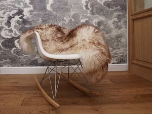 VENTA Alfombras originales gigantes de piel de oveja natural genuina teñidas de muflón marrón exclusivas  - Imagen 1 de 7