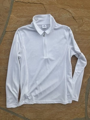 Pullover de golf Daily Sports blanco manga larga cuarto cremallera para mujer talla M Foto 1 de 4