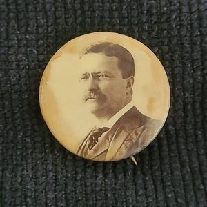 1904 TEDDY ROOSEVELT Foto Ritratto Campagna 7/8" Spilla Pulsante Spilla Presidente - Foto 1 di 5