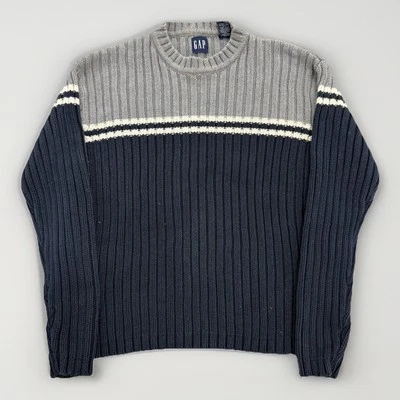 Vintage GAP Striped Chunky Knit Sweater Pullover Casual Size S - Image 1 of 4