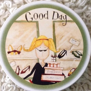 NWOT Coaster Girls Stone Coasters; Good Day/Not so Good Day; 2010; Kitschy, cute - Picture 1 of 4