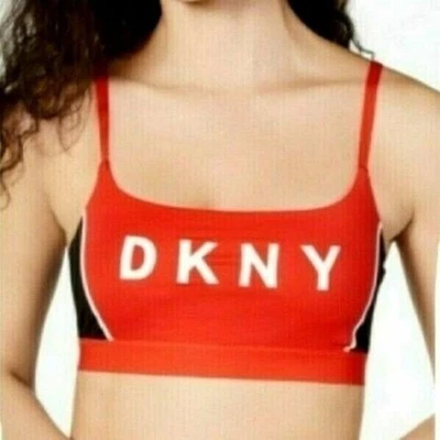 Bralette DKNY Intimates Mujer Sin Alambres Rojo con Logo Blanco Talla Grande NUEVO Foto 1 de 4